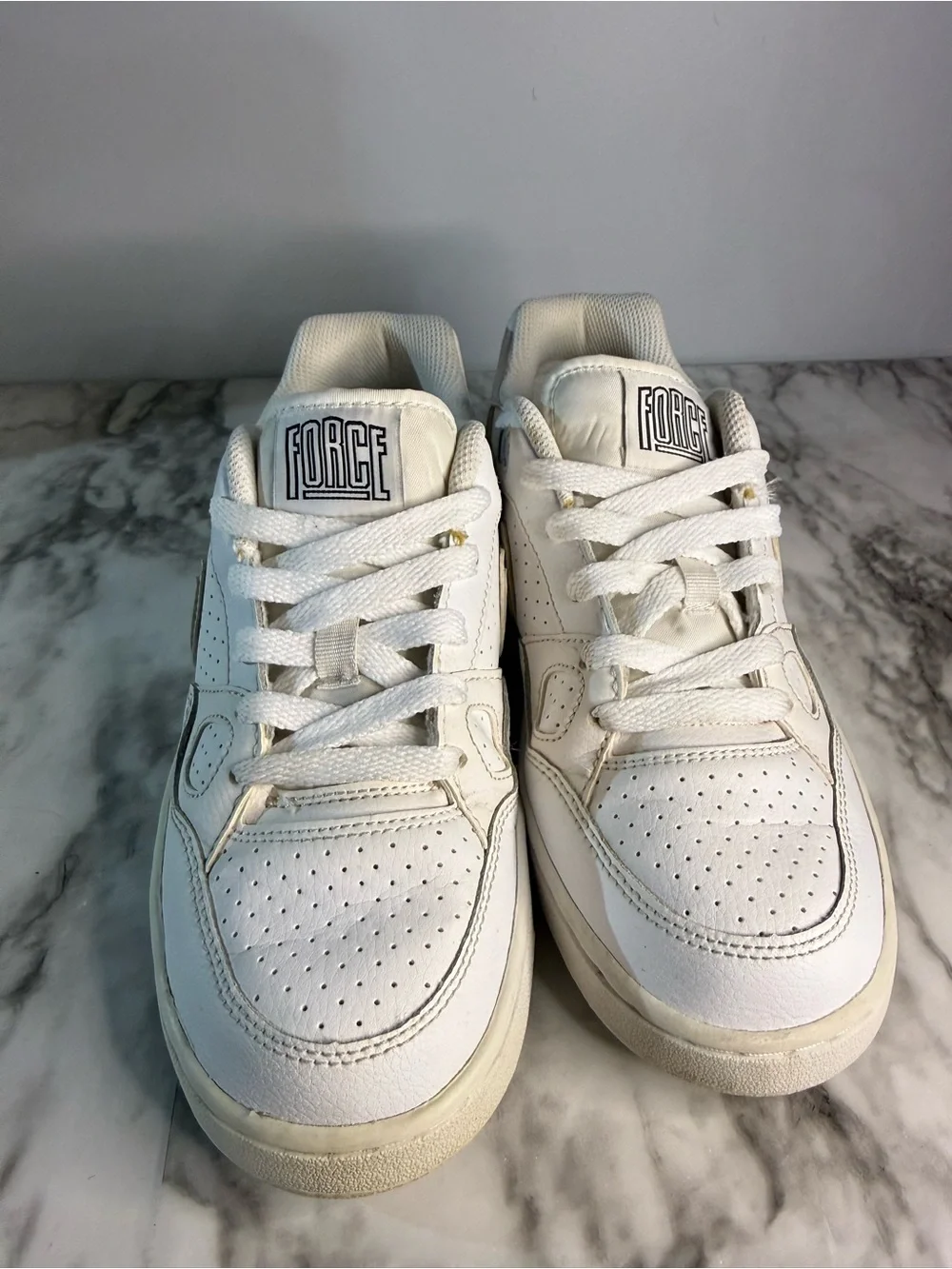 Nike Kids White Low-Top Leather Sneakers with Swoosh